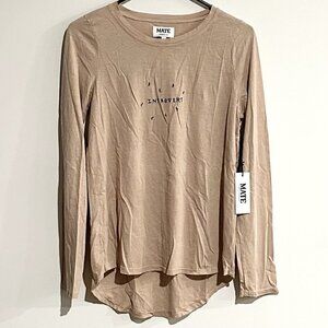 NWT MATE the Label "Introvert" Long Sleeve Tee in Latte - S/M